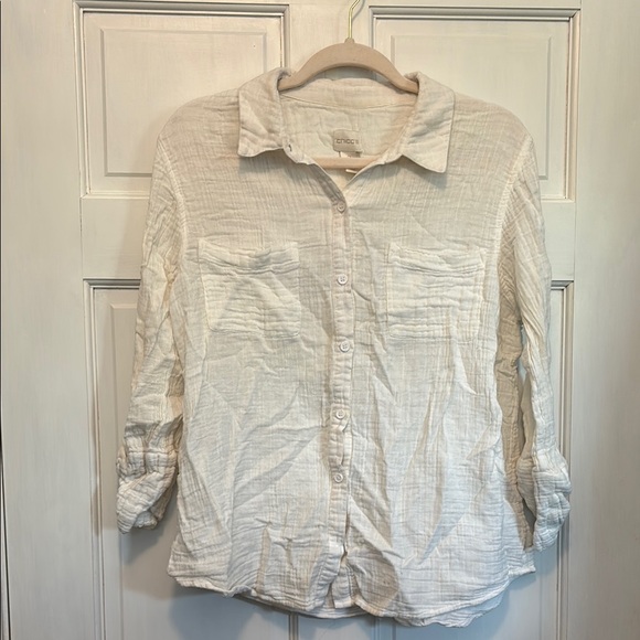 Chico's Cream Button Down Shirt - Picture 1 of 7